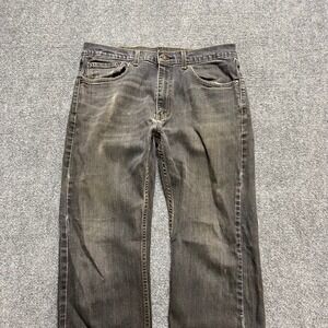 Levis 505 Jeans 36 X 32 Mens Gray Denim Regular Straight Casual Med Wash Casuali